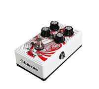 Eujgoov Pedal de Efecto de Guitarra de Fuzz para Guitarra Eléctrica Vitalidad de Alojamiento de Patrón Amarillo y Pasión con Colores Blancos y Rojos