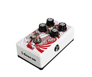 Eujgoov Pedal de Efecto de Guitarra de Fuzz para Guitarra Eléctrica Vitalidad de Alojamiento de Patrón Amarillo y Pasión con Colores Blancos y Rojos
