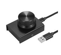 Eujgoov Perilla de Control de Volumen USB, Carcasa de Metal, Función de Silencio, Cable USB de 2 M de Largo, Compatible con Windows y Más