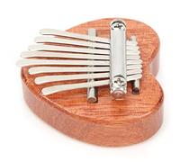 Eujgoov Piano de Pulgar en Forma de Corazón, Instrumento Musical de Caoba Mbira Sanza Kalimba Portátil de 8 Melodías con Cordón para Principiantes, Niños, Regalos de Cumpleaños de Navidad, Alivio