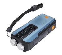 Eujgoov Radio de Emergencia, Am FM WB NOAA Radio Meteorológica con Manivela de Energía Solar, Batería de 2000 MAh, Linterna LED, Alarma SOS, para Acampar, Senderismo, Emergencia Al Aire