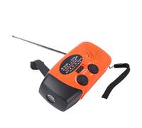 Eujgoov Radio de Manivela de Emergencia de 6000mAh, Banco de Energía Solar Am/FM/WB, Radio de Alerta Meteorológica con Linterna LED para Acampar y Sobrevivir Al Aire Libre (Orange)