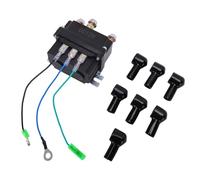 Eujgoov Relé Solenoide de Cabrestante 250A, Kit de relé Integrado con 3 Cables 7 Botas para ATV UTV Motos de Nieve Vehículos Todoterreno Cortadores de Césped Tractores de Jardín