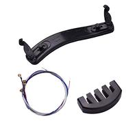 Eujgoov Reposabrazos Ajustable para Violín con Almohadilla Suave, Juego de Cuerdas Silenciosas para Violines 3/4 4/, Caucho Resistente, Acero Inoxidable, para Practicar