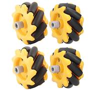 Eujgoov Rueda Mecanum, 48 mm Rueda omnidireccional Robot Inteligente Accesorios para automóvil Componentes de Juguete para Bricolaje(2 Pairs)