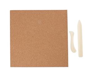 Eujgoov Tapete para Cortar Vidrieras, Superficie de Trabajo de Corcho, 4 Piezas con Raspadores para Manualidades y Protección de Mesa