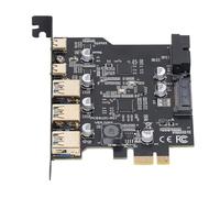 Eujgoov Tarjeta PCIe A USB 3.2 Gen 1 Tarjeta de Expansión PCI Express de 5 Puertos, Puertos USB Tipo A y C de 5 Gbps para PC OS X, Interna para Escritorio con Distribución de Energía Inteligente