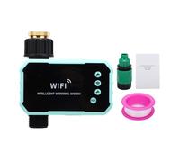 Eujgoov Temporizador de Aspersor, Temporizador de Agua WiFi con Energía Solar con Sensor de Lluvia, Conector Giratorio 360, Batería de 2000 MAh, Control de Aplicación para Césped, Jardín, Cama de