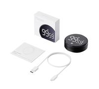 Eujgoov Temporizador de Cocina Digital con Respaldo Magnético, Cuenta Atrás Recargable y Temporizador de Cuenta Atrás para Cocinar, Enseñar y Gestionar el Ejercicio (Black)