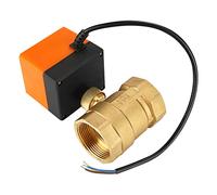 Eujgoov Válvula de Bola Motorizada de Latón de 2 Vías DN40 G1-1/2 con Motor Síncrono para de Control de Agua Fan Coil Válvula de Aire Acondicionado Construcción Duradera de Latón Diseño que Ahorra