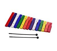 Eujgoov Xilófono de 15 Tono Glockenspiel Colorido Instrumento Xilófono de Madera Xilofono con 2 Mazos para Principiantes
