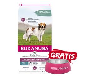EUKANUBA-Adult Daily Care Pato monoproteico-12kg + ¡Cuenco GRATIS!
