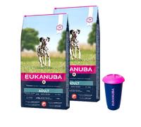 Eukanuba Adult Large Salmón y cebada 2x2,5 kg + Contenedor de comida de 4,5 kg GRATIS