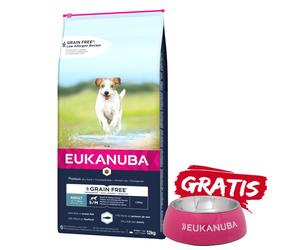 EUKANUBA Adult Small&Medium Grain Free 12kg + ¡Cuenco GRATIS!