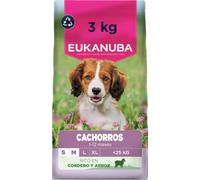 Eukanuba, alimento para Cachorros con Cordero y arroz para Razas pequeñas y Medianas - Alimento seco Premium para Perros Junior, 3 kg