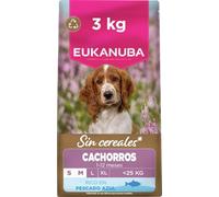 Eukanuba, alimento para Cachorros sin Cereales con Pesco para Razas pequeñas y Medianas - Alimento seco Premium sin Cereales para Perros Junior, 3 kg