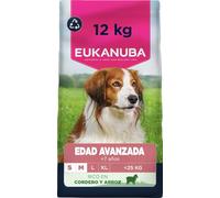 Eukanuba, alimento para Edad Avanzada con Cordero y arroz para Razas pequeñas y Medianas - Alimento seco Premium para Perros Senior, 12 kg