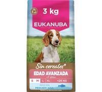 Eukanuba, alimento para Edad Avanzada sin Cereales con Pescado para Razas pequeñas y Medianas - Alimento seco Premium sin Cereales para Perros Senior, 3 kg