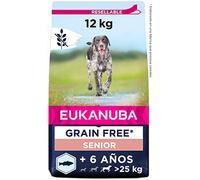 Eukanuba Alimento para Perros sin Cereales con Pescado Azul para Razas Grandes y Muy Grandes, Alimento Seco para Perros de Edad Avanzada, Senior, 12kg