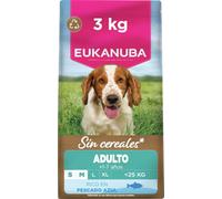 Eukanuba, alimento para Perros sin Cereales con Pesco para Razas pequeñas y Medianas - Alimento seco Premium sin Cereales para Perros Adultos, 3 kg