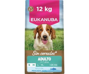 Eukanuba, alimento para Perros sin Cereales con Pesco para Razas pequeñas y Medianas - Alimento seco Premium sin Cereales para Perros Adultos, 12 kg