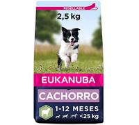 EUKANUBA Alimento seco para Cachorros de Razas pequeñas y Medianas, Rico en Cordero y arroz, 2,5 kg