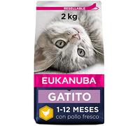 Eukanuba Alimento seco para gatitos en crecimiento, rica en pollo fresco, 2 kg