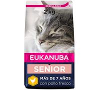 Eukanuba Alimento seco para gatos de edad avanzada, rica en pollo fresco, 2 kg