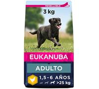 Eukanuba Alimento seco para perros adultos activos de raza grande, rico en pollo fresco 3 kg