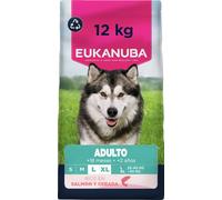 Eukanuba, alimento seco para Perros con Salmón y Cebada para Razas Grandes- Alimento seco Premium para Perro Adultos, 12 kg
