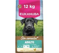 EUKANUBA Alimento Seco para Perros de Razas Grandes sin Cereales, 12kg | Alimento seco premium | Alimento hipoalergénico |Para perros adultos| Con pollo