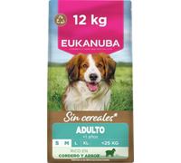 EUKANUBA Alimento Seco para Perros de Razas Peq. / Med. sin Cereales, 12kg | Alimento seco premium | Alimento hipoalergénico |Para perros adultos| Rico en Cordero y Arroz