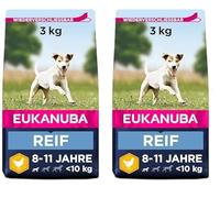 EUKANUBA Alimento seco para Perros maduros de Raza pequeña, Rico en Pollo Fresco 3 kg (Paquete de 2)