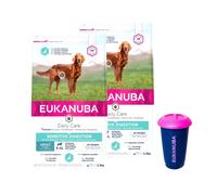 Eukanuba Dog Dry Daily Care Adult Sensitive Digestion All Breeds Pollo Bolsa 2x2.3 kg + Contenedor de comida de 4,5 kg GRATIS