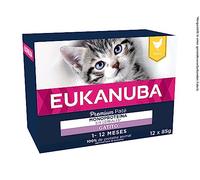 EUKANUBA Grain Free Alimento Húmedo para Gatitos en Crecimiento, Alimento Húmedo Premium Rico en Pollo para Gatitos, 12 x 85 g
