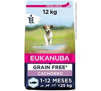 Eukanuba Grain Free Alimento para Cachorros de Perro de Raza Pequeña y Mediana, Receta Baja en Alérgenos, 12 kg