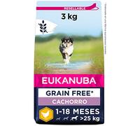 EUKANUBA Grain Free, Alimento para Cachorros de Razas Grandes y Gigantes, Rico en Pollo, 3kg