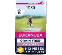 EUKANUBA Grain Free, Alimento para Cachorros de Razas Pequeñas y Medianas, Rico en Pollo, 12kg