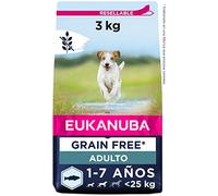 Eukanuba Grain Free Alimento para Perros Adultos de Raza Pequeña y Mediana, Receta Baja en Alérgenos, 3 kg