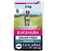 Eukanuba Grain Free Alimento para Perros Adultos de Razas Grandes, Receta Baja en Alérgenos, 3 kg