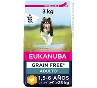 EUKANUBA Grain Free Alimento para perros adultos de razas grandes y gigantes, rico en pollo, 3kg