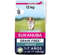EUKANUBA Grain Free * Alimento para perros adultos de razas pequeñas y medianas, rico en cordero, 12kg