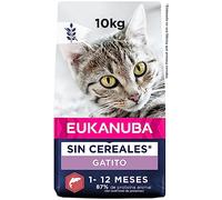 EUKANUBA Grain Free Alimento Seco para Gatitos en Crecimiento, Alimento Seco Premium Rico en Salmón para Gatitos, 10 kg