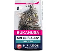 EUKANUBA Grain Free Alimento Seco para Gatos Adultos, Salmón, 2kg