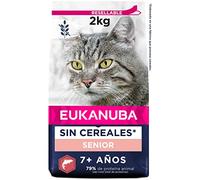 EUKANUBA Grain Free Alimento Seco para Gatos Sénior, Alimento Seco Premium Rico en Salmón para Gatos de Edad Avanzada, 2 kg