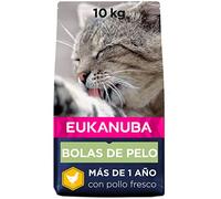 Eukanuba Hairball Control Alimento seco para gatos adultos y gatos de edad avanzada, rica en pollo fresco, 10 kg