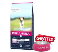 EUKANUBA Puppy&Junior Small/Medium Grain Free 12kg + ¡Cuenco GRATIS!