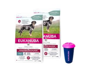 EUKANUBA Salmón Monoproteico 2x2,3kg + Contenedor de comida de 4,5 kg GRATIS