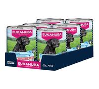 Eukanuba Senior alimento para Perros húmedo con Trucha y Batatas, Comida húmeda Premium sin Cereales para Perros Mayores, 6 latas de 400 g