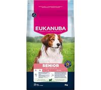 Eukanuba Senior, alimento seco con Cordero y arroz para Razas pequeñas y Medianas, alimento seco Premium para Perros Mayores, 3 kg